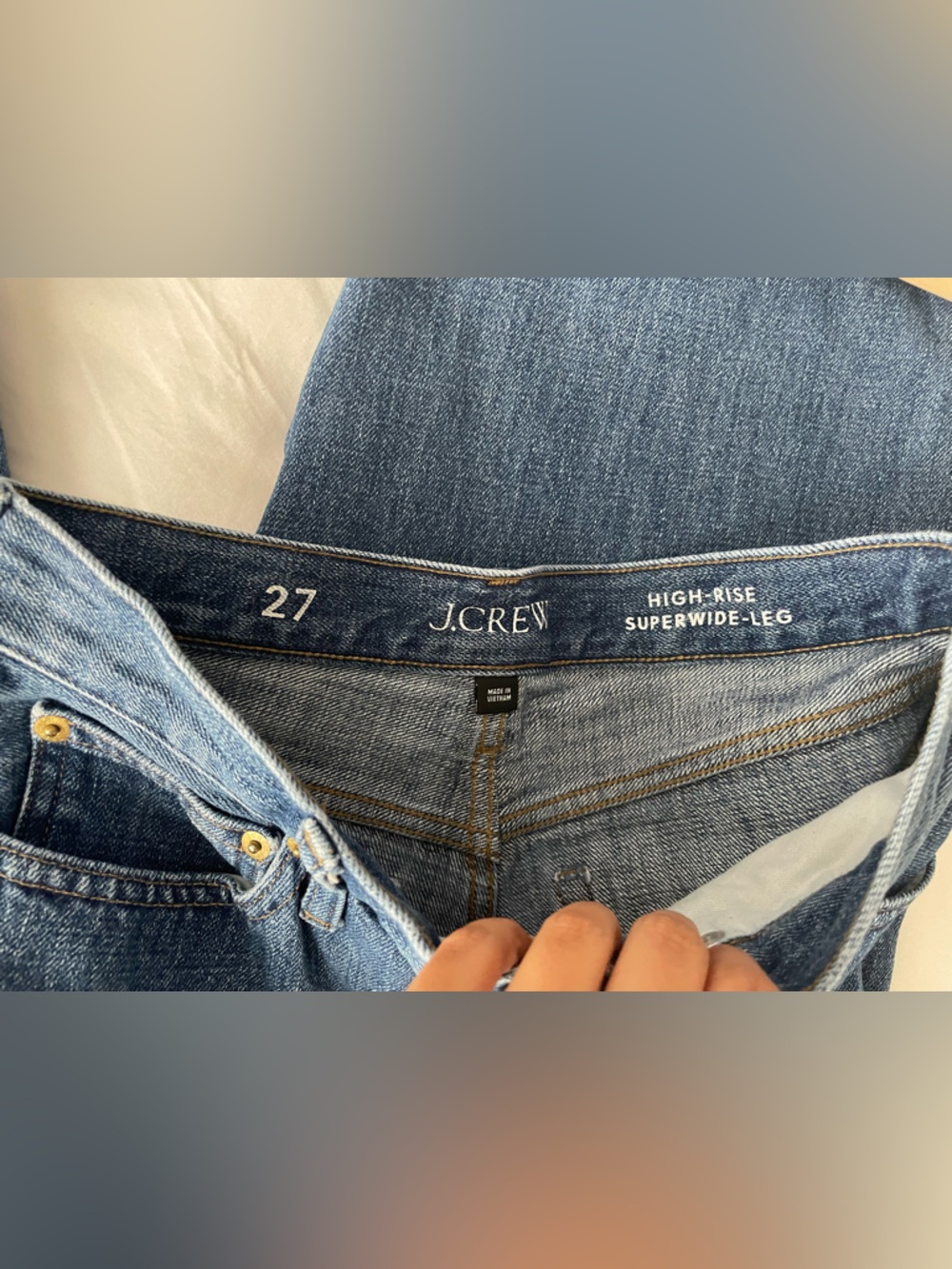 J. Crew Classic Blue High-Rise Superwide Leg Jeans - Picture 5 of 6